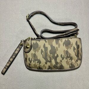Joy Susan Mini Crossbody Wristlet Clutch crossbody olive Camo NWT
